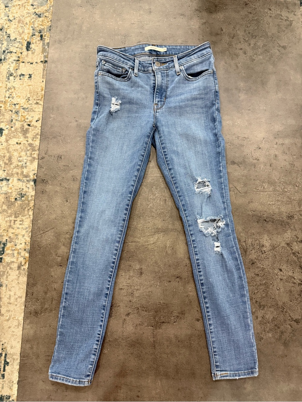 Levi's Light Blue Distressed Skinny Jeans